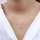 COLLAR CORAZÓN DOBLE SILVER